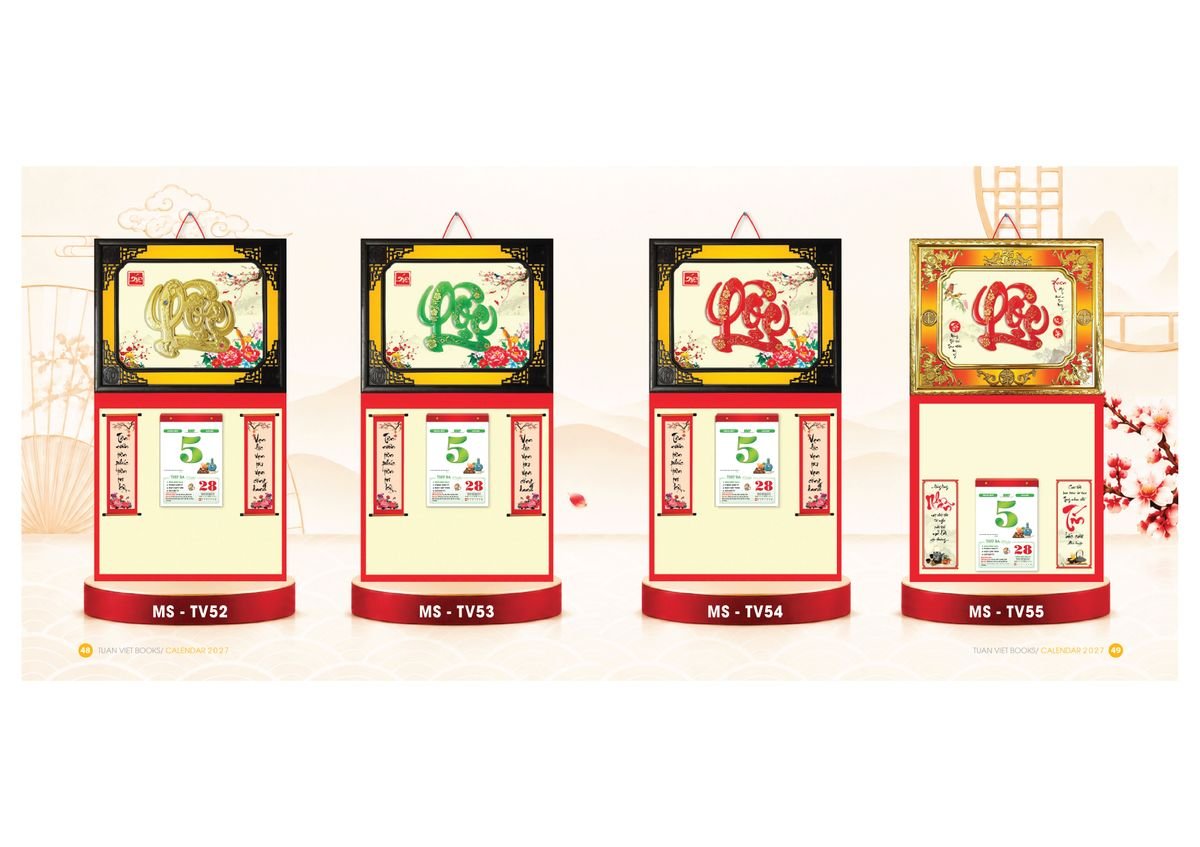 Lịch Bìa Treo Gắn Bloc 2027 TV25 Cung Cấp Lịch Tết Doanh Nghiệp Hà Nội