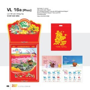 Lịch 52 Tuần 2027 VL Mẫu VL17 (31 x 42cm) Cung Cấp Lịch Tết Doanh Nghiệp Hà Nội in logo doanh nghiệp quà tặng Tết tại Quà Tặng Miền Bắc