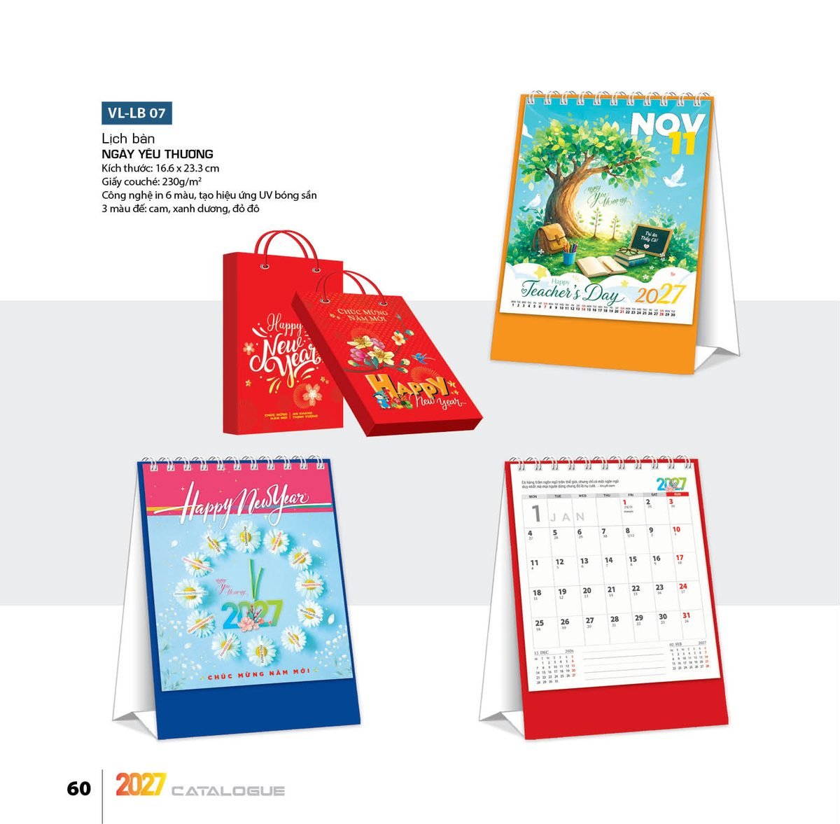 Lịch Để Bàn 2027 VL Mẫu VLLB07 (16 x 24 cm) Cung Cấp Lịch Tết Doanh Nghiệp Hà Nội Lịch Để Bàn 2027 VL Mẫu VLLB07 (16 x 24 cm) Cung Cấp Lịch Tết Doanh Nghiệp Hà Nội in logo doanh nghiệp quà tặng Tết tại Quà Tặng Miền Bắc